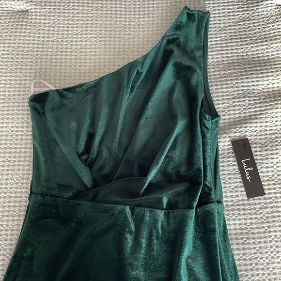 Lulus Candlelit Date Forest Green Velvet One-Shoulder Bodycon Dress - Picture 9 of 9